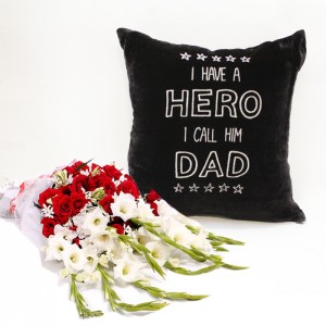 Flowers & Cushion for My Hero Dad